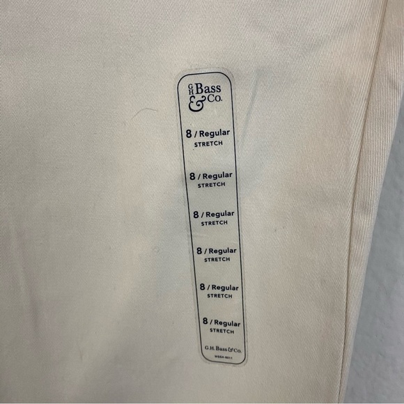 GH Bass & Co Pale Taupe Straight leg Stretch Pants Pockets Size 8 NWT - Picture 9 of 10